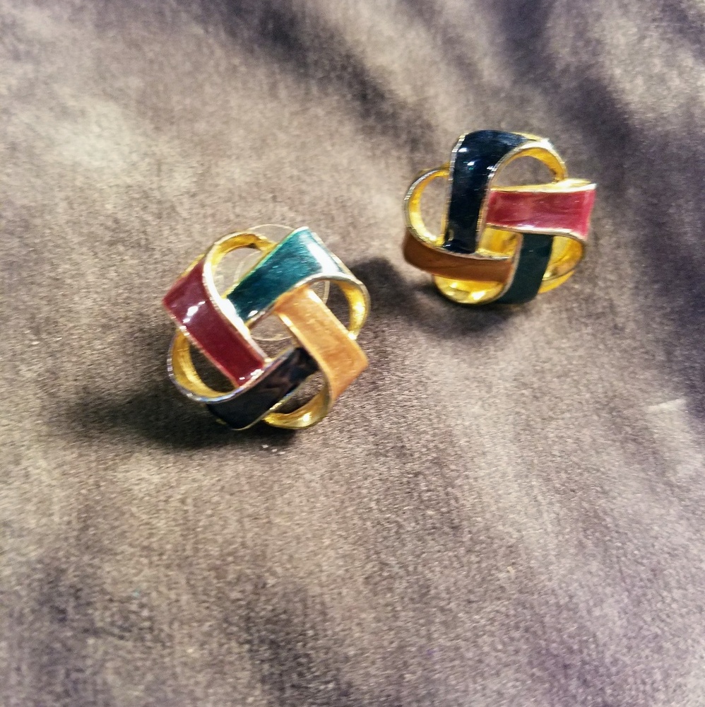 3 for $10 - Multicolor enameled earrings